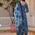 women floral printed cotton anarkali kurta with trousers & dupatta