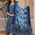 women floral printed cotton anarkali kurta with trousers & dupatta