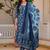 women floral printed cotton anarkali kurta with trousers & dupatta