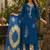 women ethnic motifs embroidered regular thread work kurta with trousers & with dupatta