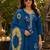 women ethnic motifs embroidered regular thread work kurta with trousers & with dupatta