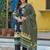 women floral printed sequinned  cotton kurta with trousers & with dupatta
