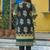 women floral printed sequinned  cotton kurta with trousers & with dupatta