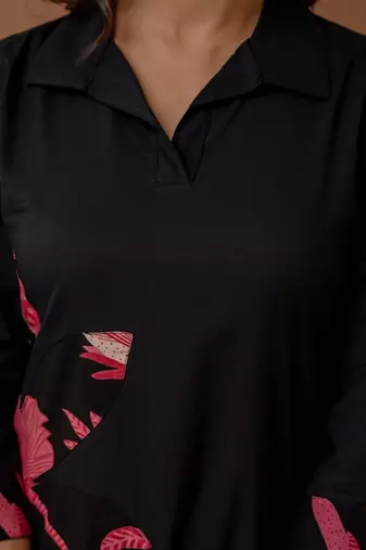 women floral printed patchwork  cotton kurta with trousers