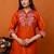 women floral embroidered regular thread work kurta with palazzos
