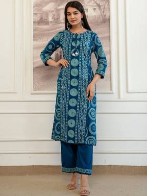 women bandhani printed  cotton kurta with trousers & with dupatta 3