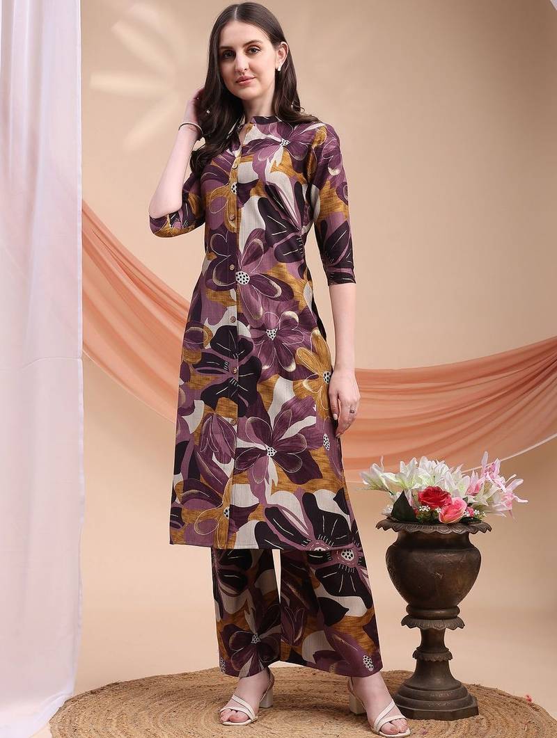 women floral printed regular kurta with palazzos
