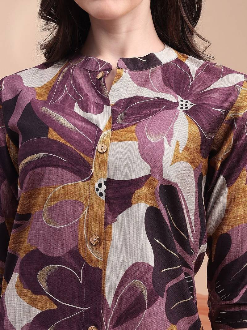women floral printed regular kurta with palazzos