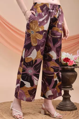women floral printed regular kurta with palazzos