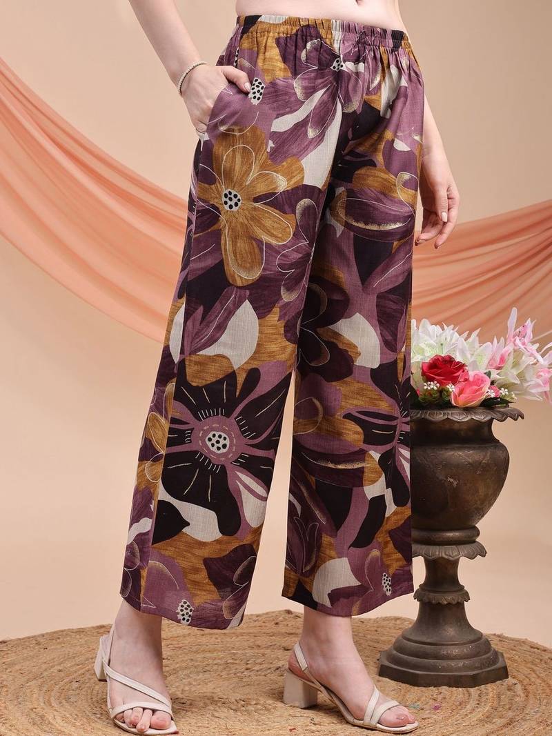 women floral printed regular kurta with palazzos