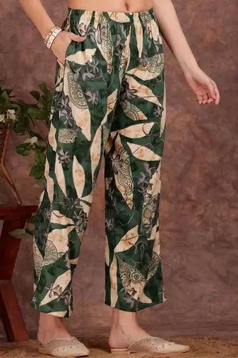 women ethnic motifs printed regular kurta with palazzos