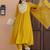 embroidered notch neck mirror work with kurta with trousers & dupatta