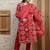 women bandhani embroidered regular thread work  cotton kurta with trousers & with dupatta
