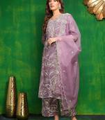 women ethnic motifs embroidered regular kantha work kurta with palazzos & with dupatta