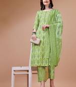 women ethnic motifs printed kurta with trousers & with dupatta