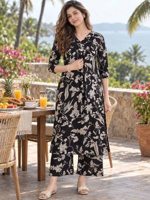 women floral printed kurta with palazzo 1