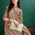 women leheriya printed kurta with trousers & with dupatta