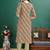 women leheriya printed kurta with trousers & with dupatta