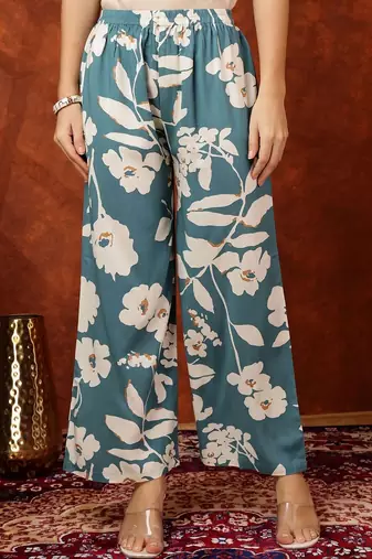 women floral printed regular kurta with palazzos