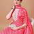 floral printed thread workkurta with trousers & dupatta