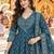 women ethnic motifs printed angrakha  cotton kurta & trousers & dupatta