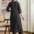 women ethnic motifs printed regular sequinned  cotton kurta with trousers & with dupatta
