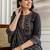 women ethnic motifs printed regular sequinned  cotton kurta with trousers & with dupatta