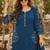 women ethnic motifs embroidered regular thread work  cotton kurta with trousers & with