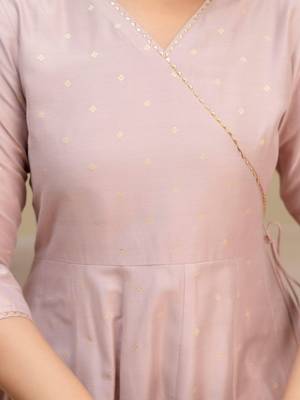 ethnic motifs printed thread work  silk kurta with trousers & dupatta 7