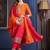 women ethnic motifs embroidered empire thread work kurta with trousers & with dupatta