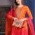 women ethnic motifs embroidered empire thread work kurta with trousers & with dupatta