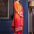 women ethnic motifs embroidered empire thread work kurta with trousers & with dupatta