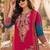 women floral printed regular thread work kurta with trousers & with dupatta