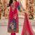 women floral printed regular thread work kurta with trousers & with dupatta
