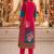 women floral printed regular thread work kurta with trousers & with dupatta