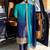 women ombre dyed regular thread work  silk kurta with trousers & with dupatta