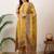 women ethnic motifs printed regular mirror work kurta with palazzos & with dupatta