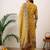 women ethnic motifs printed regular mirror work kurta with palazzos & with dupatta