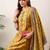 women ethnic motifs printed regular mirror work kurta with palazzos & with dupatta