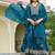 women floral printed panelled thread work kurta with trousers & with dupatta