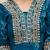 women floral printed panelled thread work kurta with trousers & with dupatta