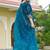 women floral printed panelled thread work kurta with trousers & with dupatta