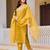women ethnic motifs embroidered regular sequinned chanderi cotton kurta with trousers & with