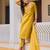 women ethnic motifs embroidered regular sequinned chanderi cotton kurta with trousers & with
