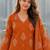 women ethnic  cotton kurta with trousers & with dupatta