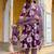 women floral printed pleated  cotton kurta with trousers & with dupatta