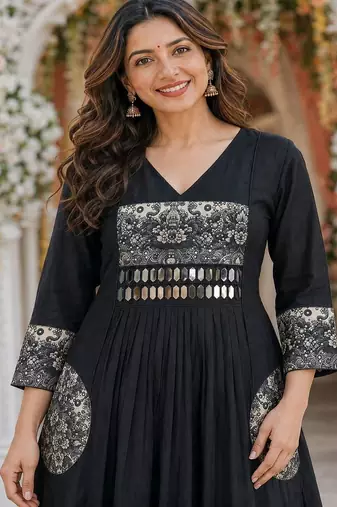 women ethnic motifs work chanderi silk kurta with trousers & with dupatta