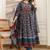 women ethnic motifs printed empire sequinned  cotton kurta with trousers & with dupatta