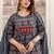 women ethnic motifs printed empire sequinned  cotton kurta with trousers & with dupatta