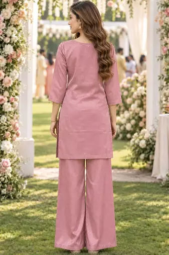 women ethnic motifs embroidered regular mirror work kurta with palazzos & with dupatta